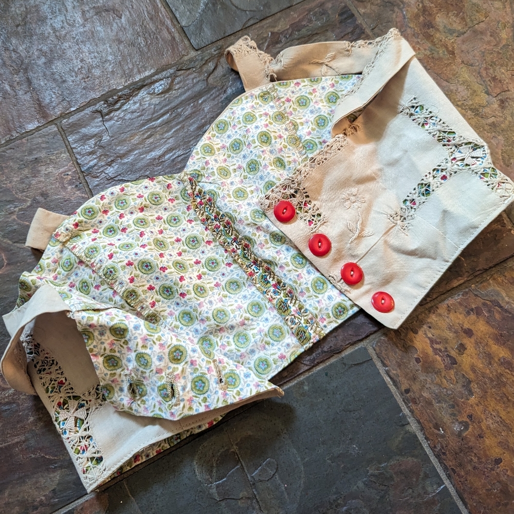 adorable vintage PIN-UP TOP made of a vintage tablecloth S - Picture 7 of 7